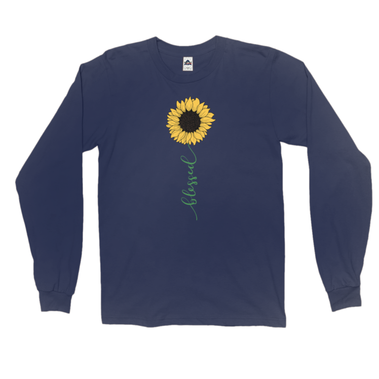 Blessed Sunflower Long Sleeved Tee - Fairlayne Boutique
